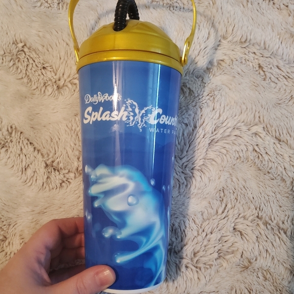 Dollywood Refillable Tumbler 20oz Dolly Parton Splash Country Blue Gold 2021 - Picture 2 of 4